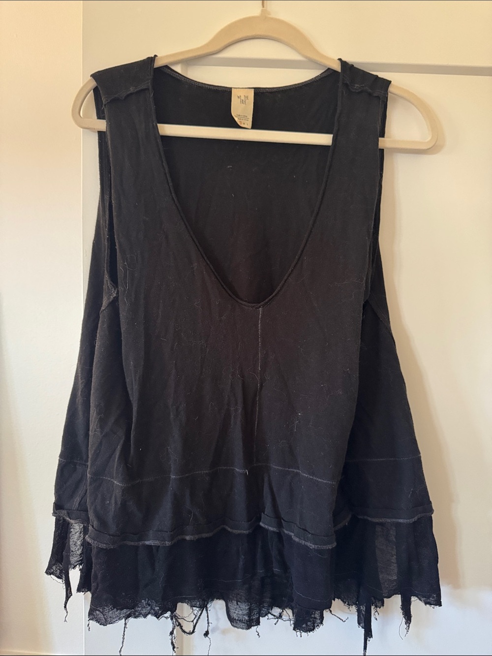 We The Free Black Layered V-Neck Sleeveless Tank